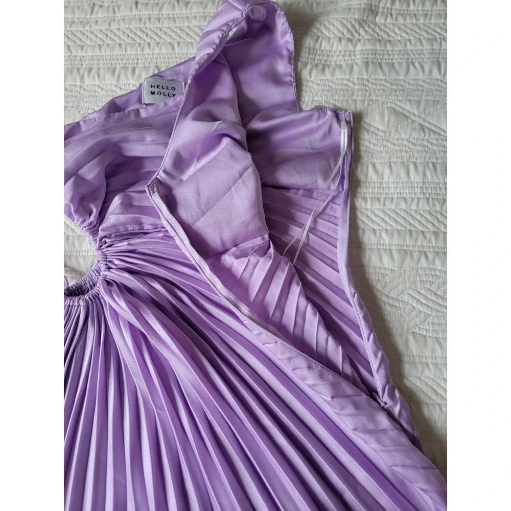 Hello Molly‎ One Shoulder Pleated Season Of Weddings Maxi Dress Lilac Small - Picture 11 of 12